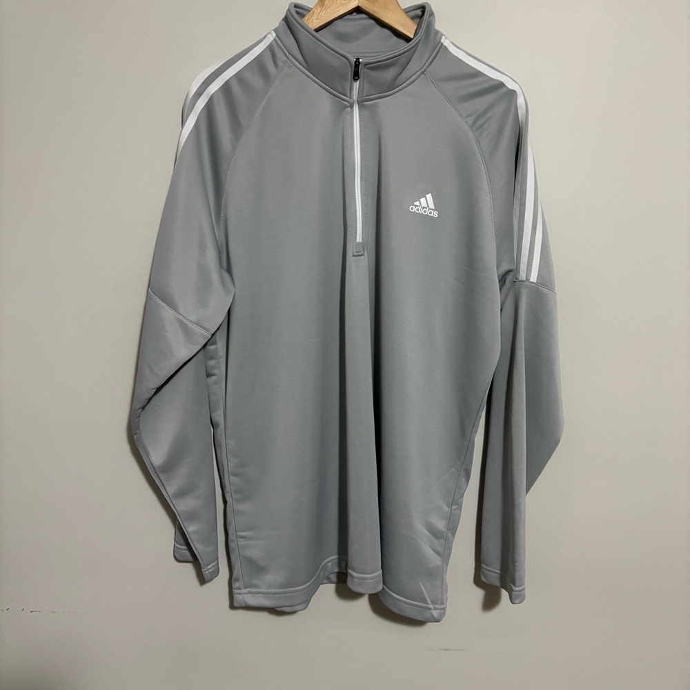 Adidas Gray Performance Quarter-Zip Golf Jacket | Sz XL